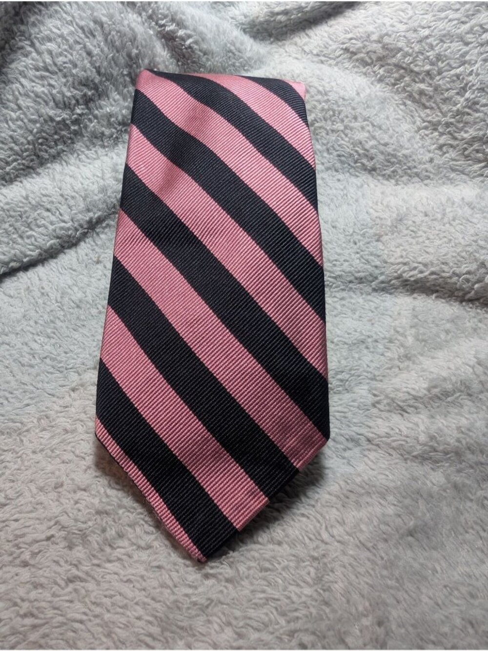 Robert Talbott Pink & Black Striped Silk Tie By Norrells